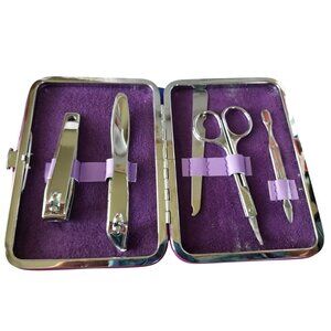 Avon Foot Works Total Pedicure Kit 5 Piece with Purple case